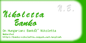 nikoletta banko business card